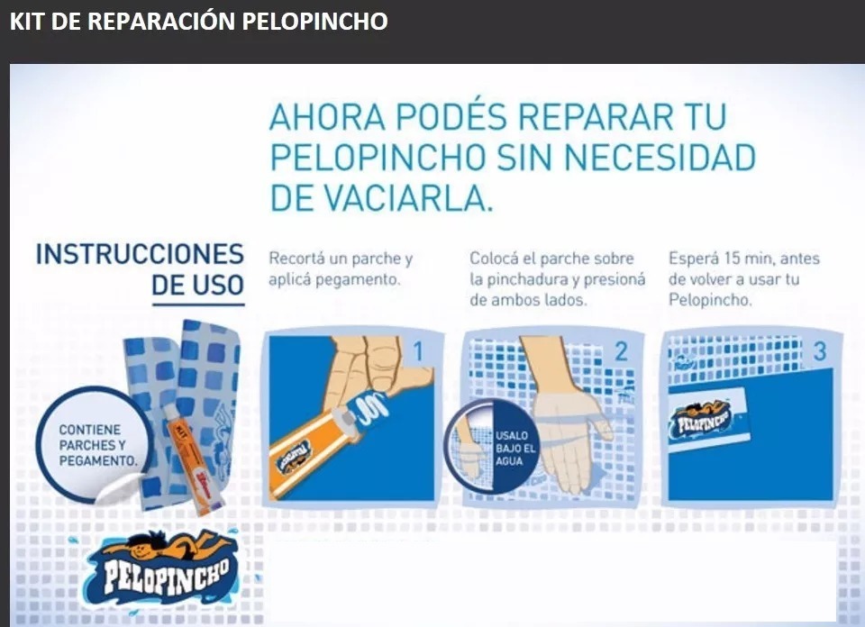 Kit Reparación Piletas De Lona Pegamento Parche Pelopincho C - Image 5