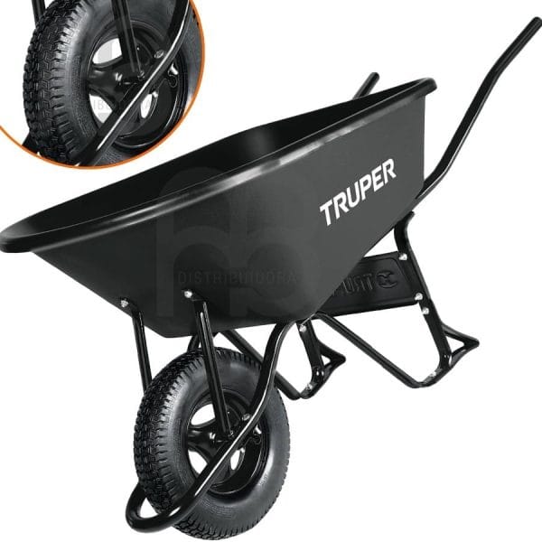 Carretilla 120 Ltrs Reforzada 580 Kg Con Rueda Neumatica