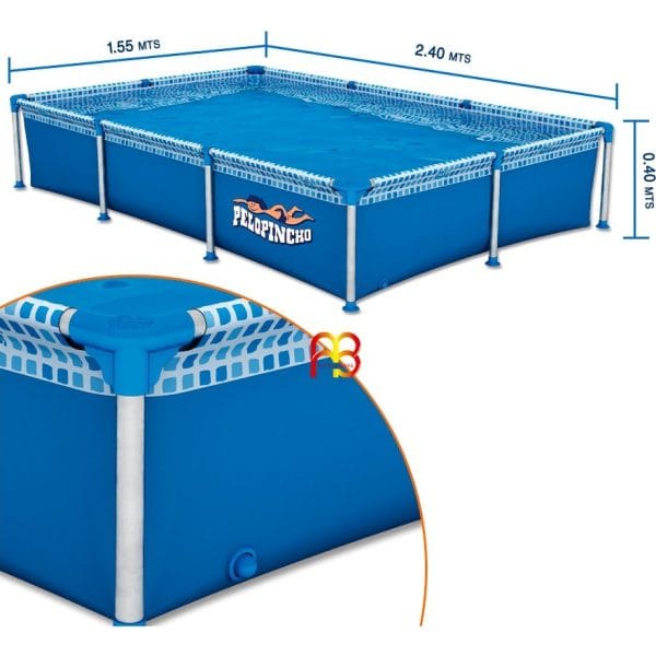 Pileta Piscina De Lona Pelopincho 240 X 155 X 40 Cm 1500 Lts: imagen 3
