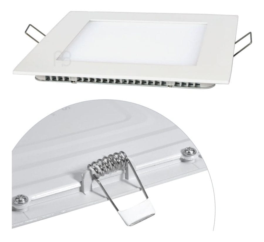 Plafon Led Embutir 24w 1800 Lumen Cuadrado Luz Fría Blanco