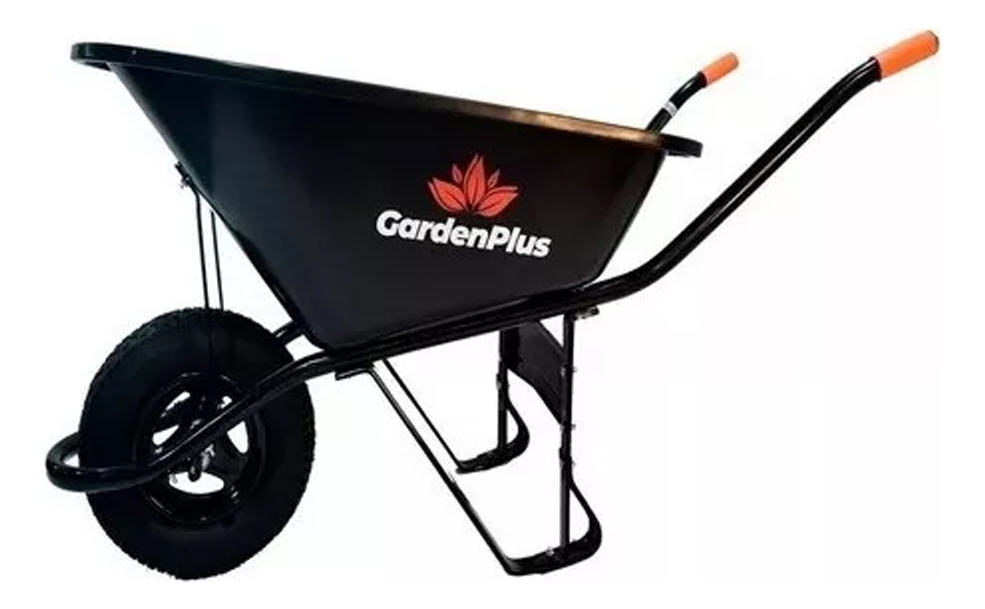 Carretilla 120 Lt Reforzada 300 Kg Plastica Rueda Neumatica