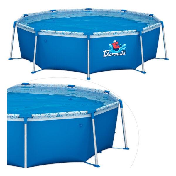 Pileta Piscina De Lona N8 Tiburoncito Redonda 305x65cm 4500l